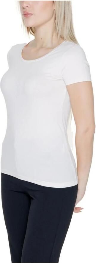 Emporio Armani EA7 Roze Katoenen T-shirt Lente Zomer Collectie White Dames - Foto 3