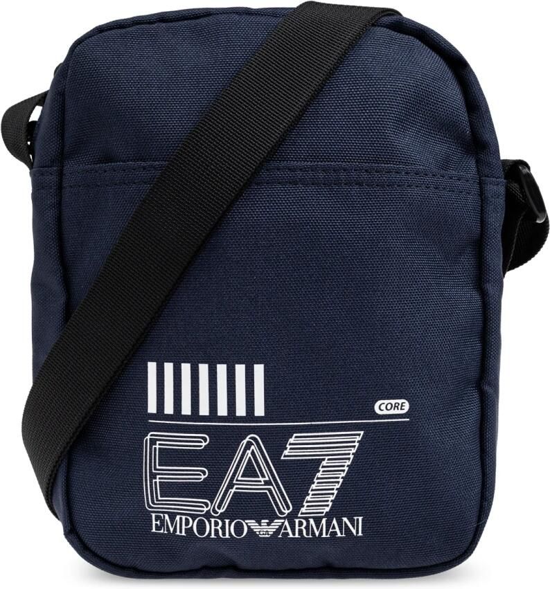 Emporio Armani EA7 Blauwe Kleine Core Pouch Tas met Verstelbare Band Blauw Heren