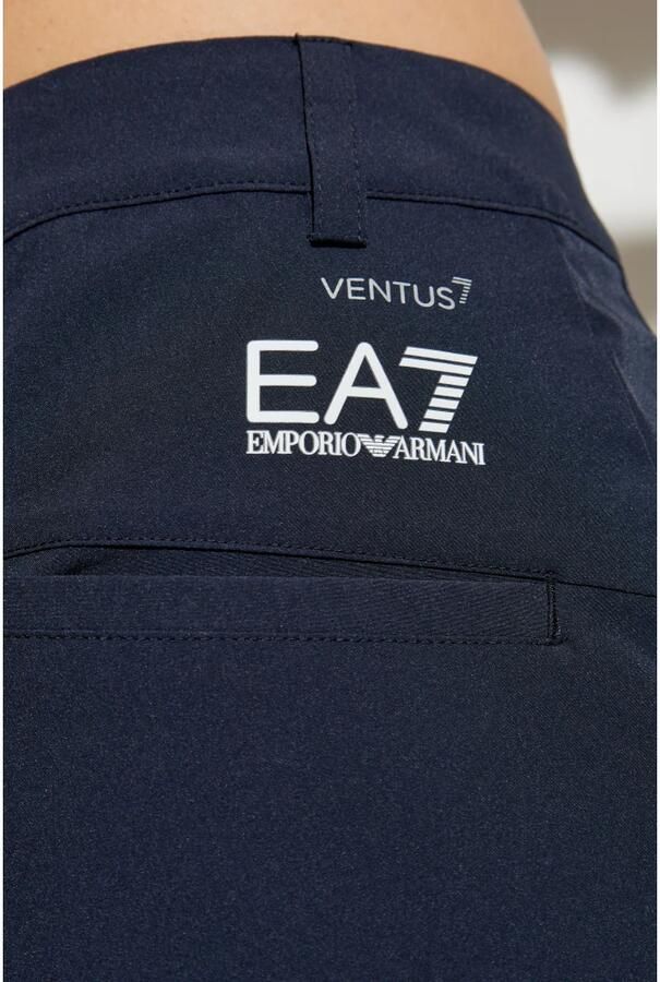Emporio Armani EA7 Shorts met bedrukt logo Blue Heren