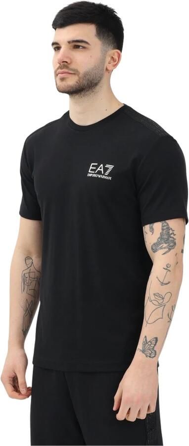 Emporio Armani EA7 Sportieve Zwarte T-shirt met Korte Mouwen Black Heren - Foto 3
