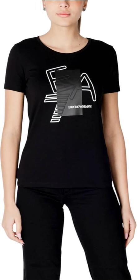 Emporio Armani EA7 Korte Mouw T-shirt Lente Zomer Collectie Black Dames