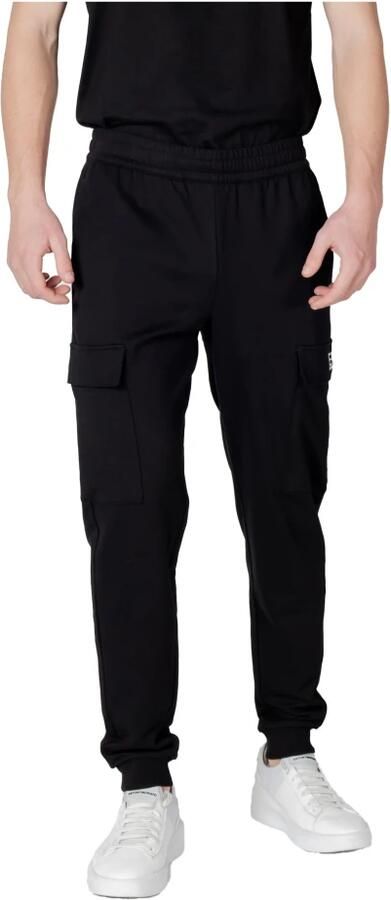 Emporio Armani EA7 Zwarte katoenen broek met meerdere zakken Black Heren - Foto 9
