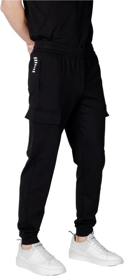 Emporio Armani EA7 Zwarte katoenen broek met meerdere zakken Black Heren - Foto 3