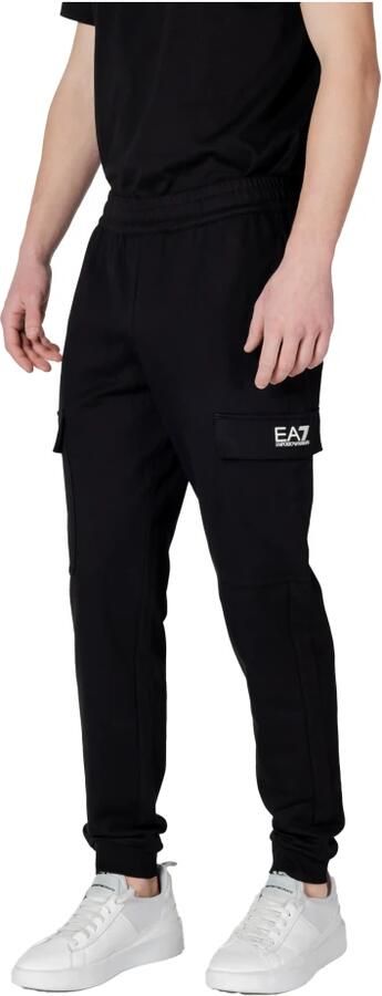 Emporio Armani EA7 Zwarte katoenen broek met meerdere zakken Black Heren - Foto 6