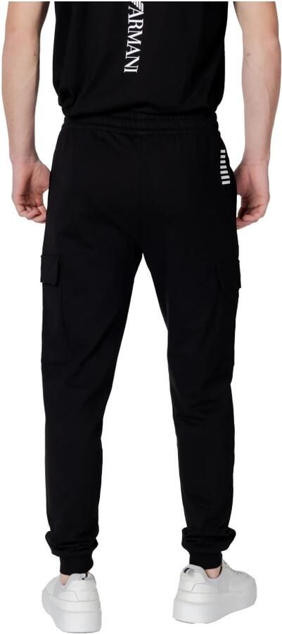 Emporio Armani EA7 Zwarte katoenen broek met meerdere zakken Black Heren - Foto 4