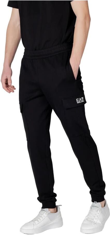 Emporio Armani EA7 Zwarte katoenen broek met meerdere zakken Black Heren - Foto 2