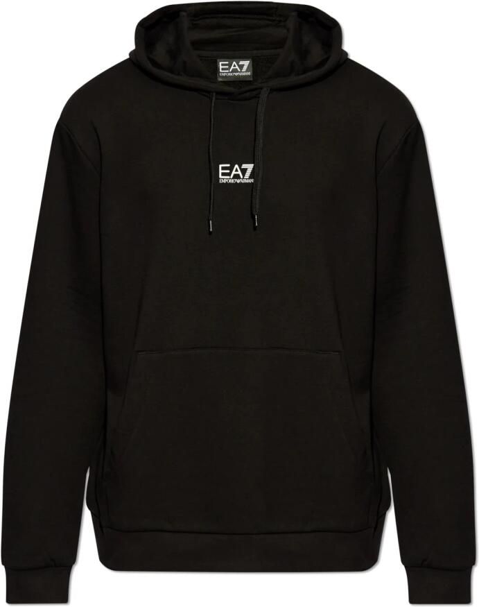 Emporio Armani EA7 Zwarte hoodie met voorzak Black Heren - Foto 5