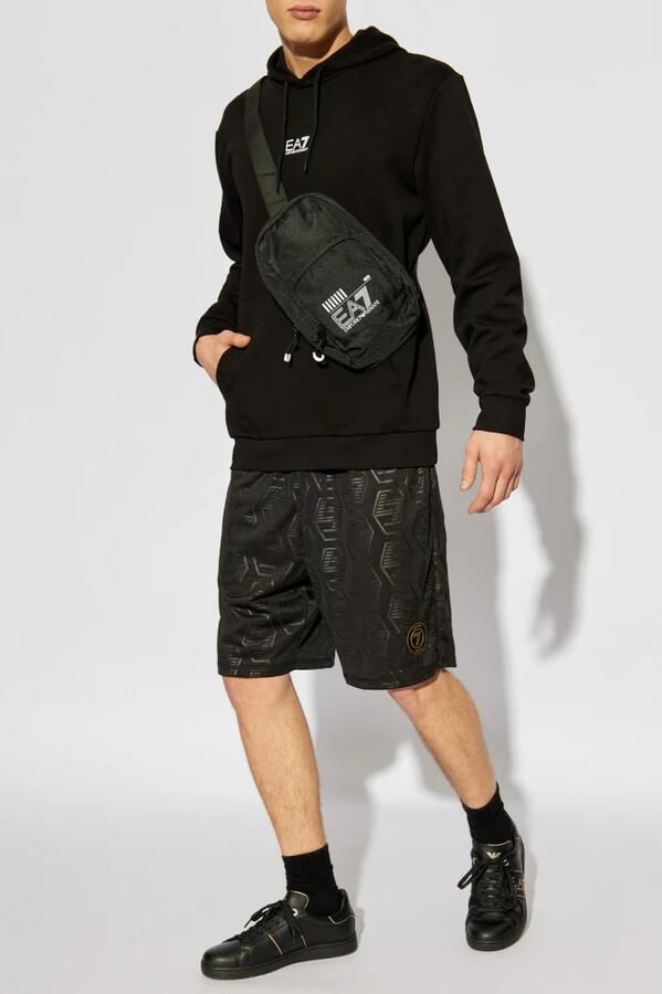 Emporio Armani EA7 Zwarte hoodie met voorzak Black Heren - Foto 2