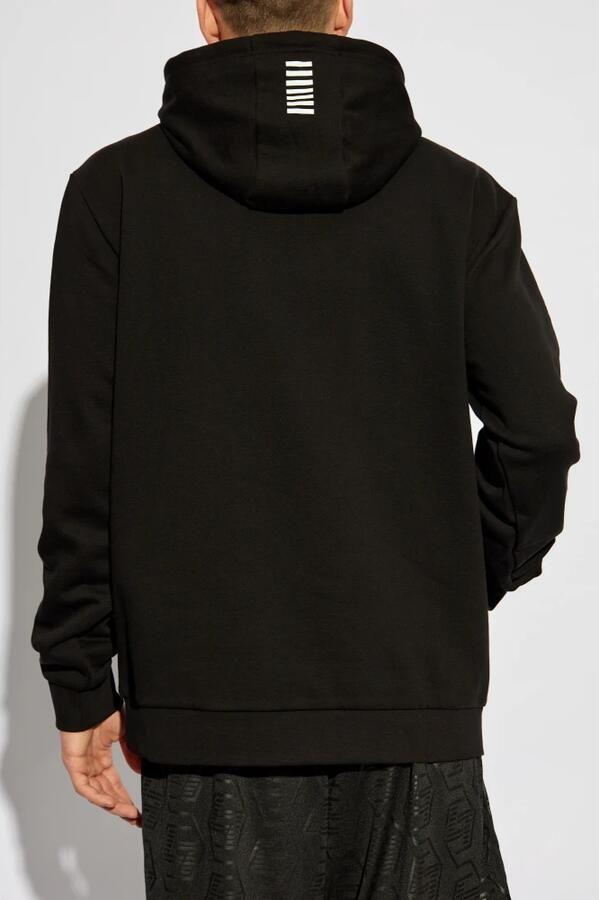 Emporio Armani EA7 Zwarte hoodie met voorzak Black Heren - Foto 4