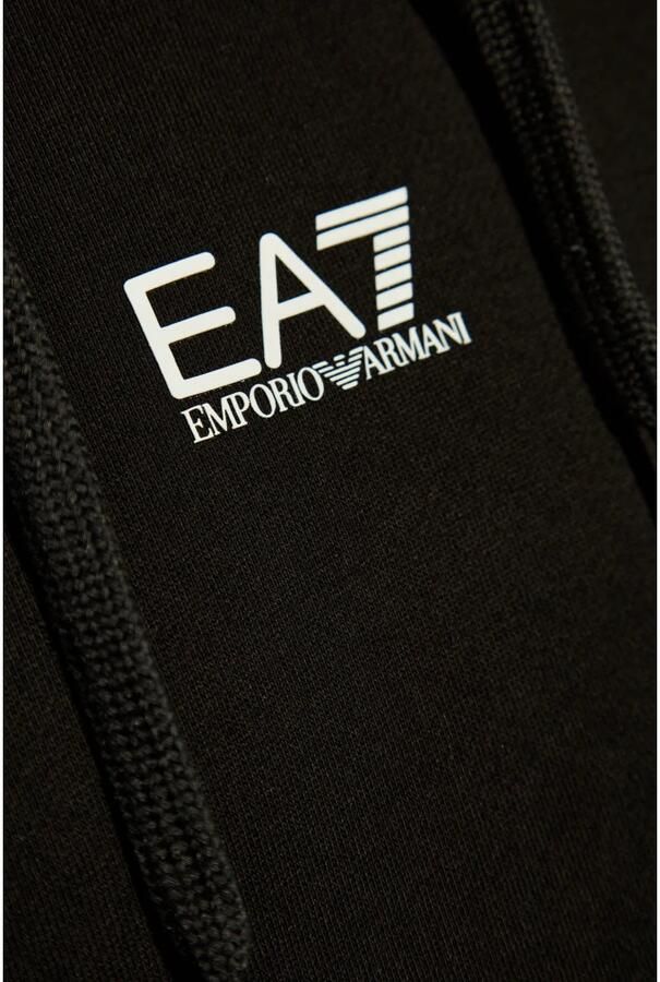 Emporio Armani EA7 Zwarte hoodie met voorzak Black Heren