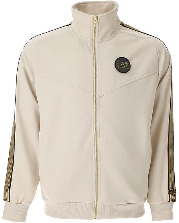 Emporio Armani EA7 Logo Zip-Up Sweatshirt Beige Heren - Foto 5