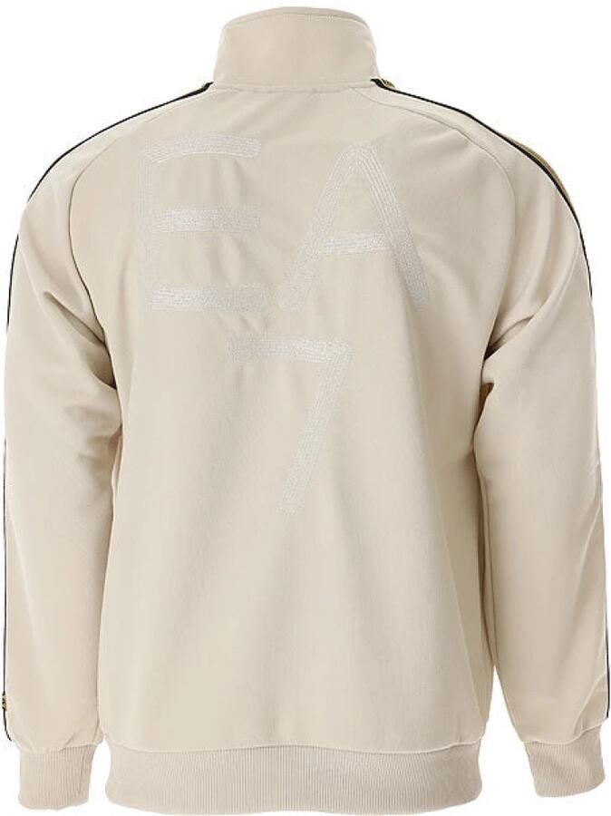 Emporio Armani EA7 Logo Zip-Up Sweatshirt Beige Heren