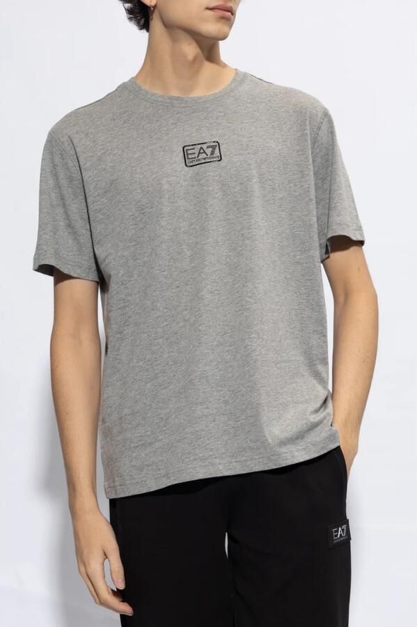 Emporio Armani EA7 Katoenen T-shirt Regular Fit Ronde Hals Gray Heren - Foto 3