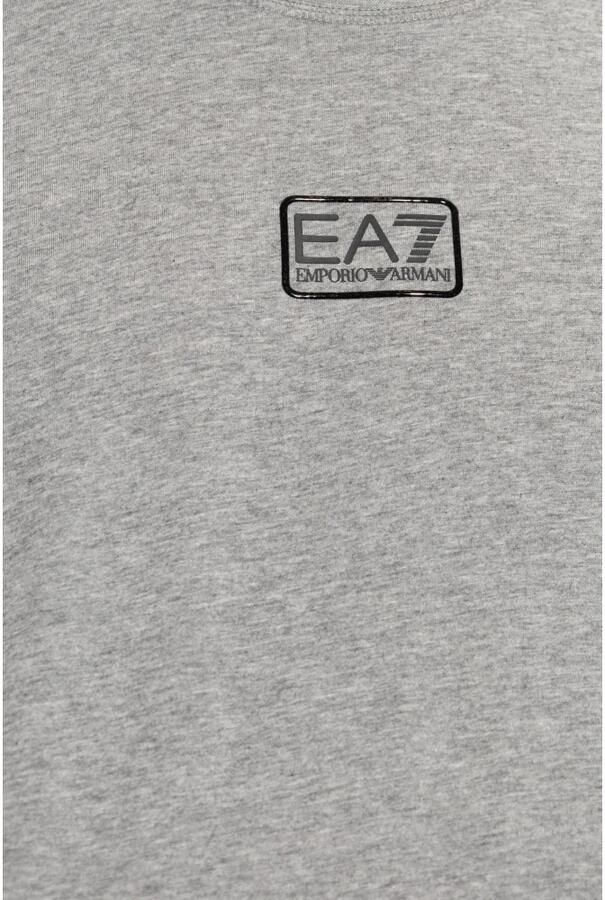 Emporio Armani EA7 Katoenen T-shirt Regular Fit Ronde Hals Gray Heren