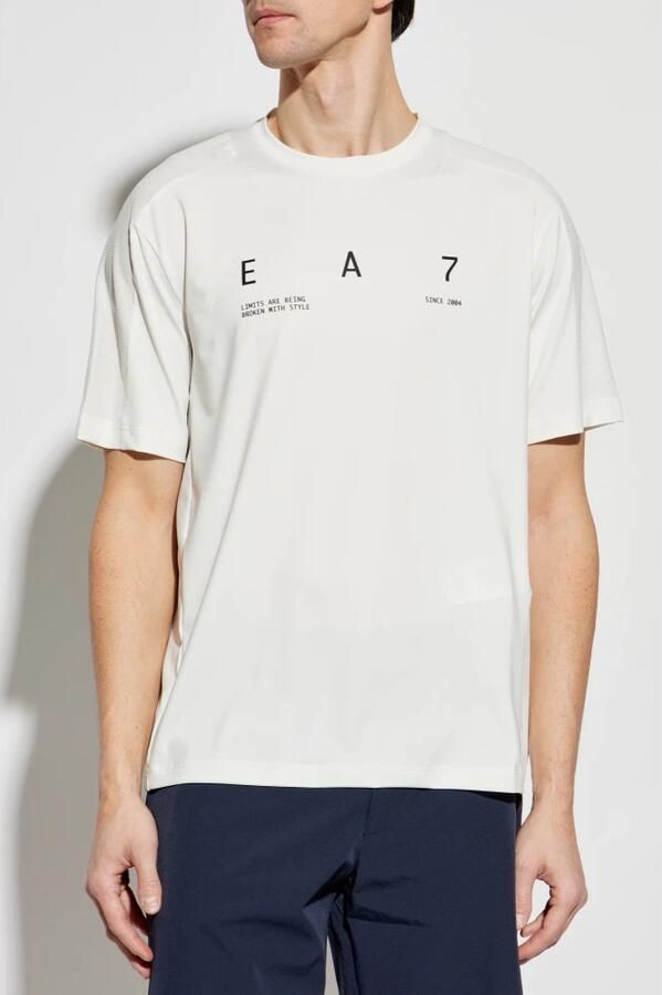 Emporio Armani EA7 T-shirt uit de collectie Beige Heren - Foto 3