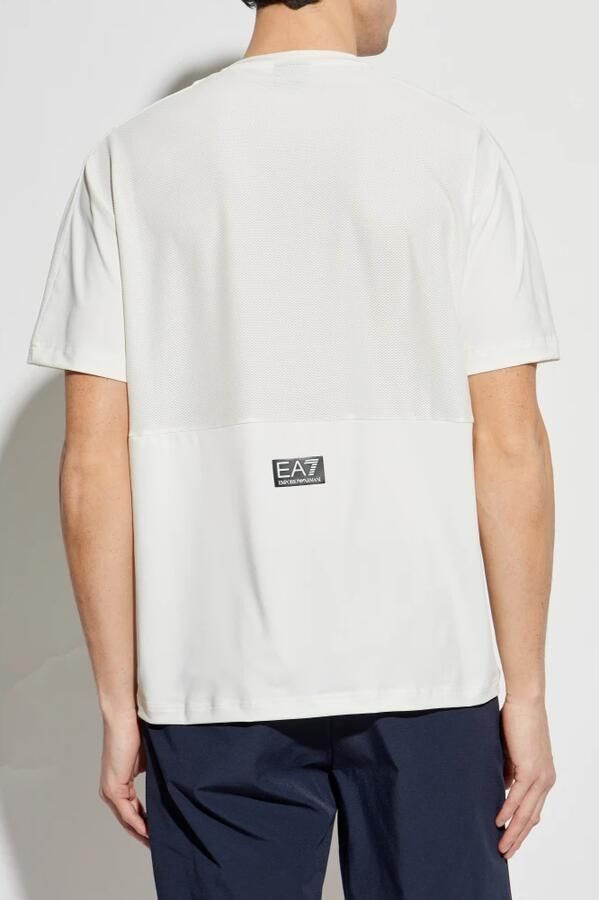 Emporio Armani EA7 T-shirt uit de collectie Beige Heren - Foto 4