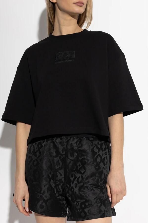 Emporio Armani EA7 T-shirt uit de collectie Black Dames - Foto 3