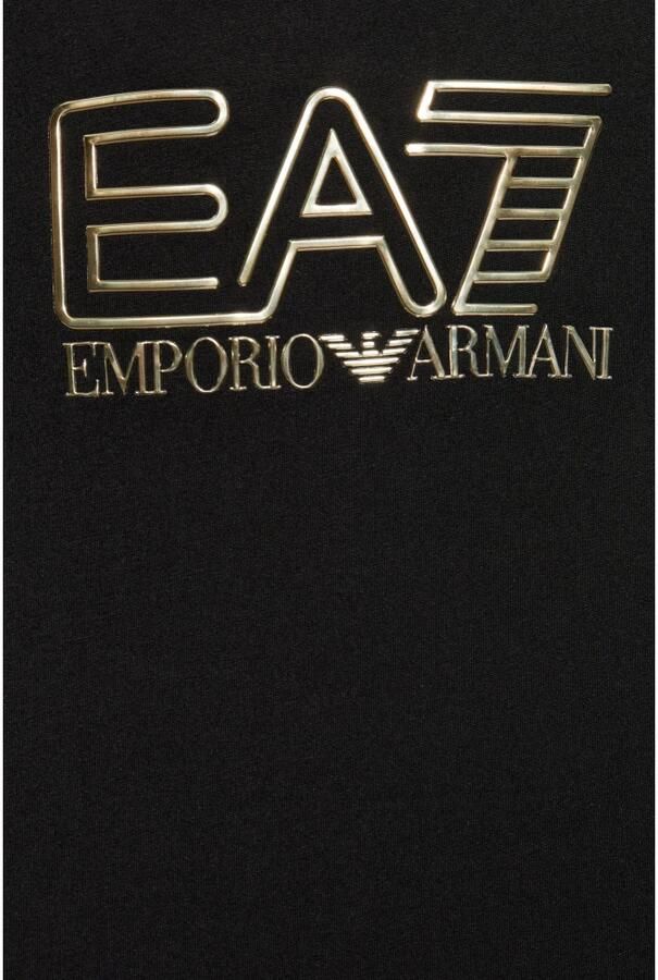 EA7 Emporio Armani Shine Logo Boyfriend T-Shirt Black- Dames Black