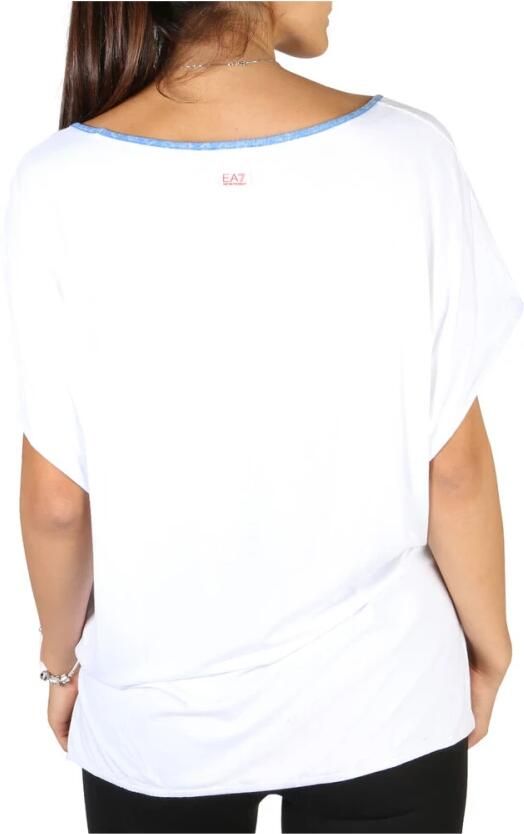 Emporio Armani EA7 Dames Logo Detail Wijde Hals T-shirt White Dames - Foto 3