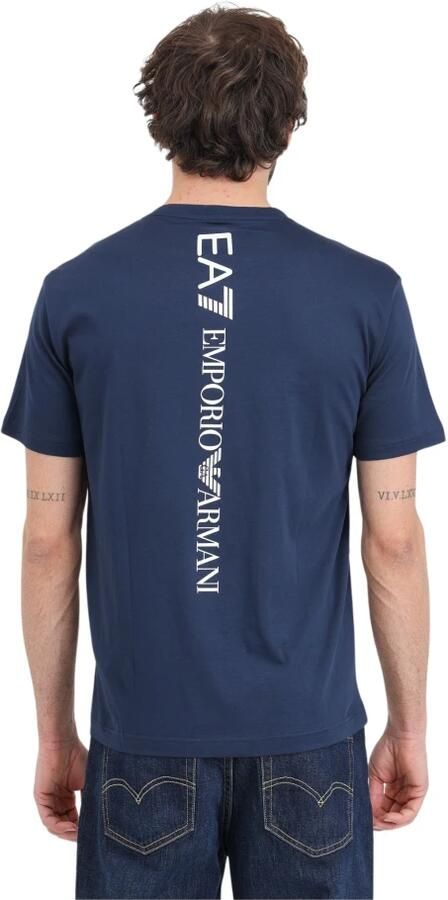 Emporio Armani EA7 Blauw Logo T-shirt voor Heren Blue Heren - Foto 2