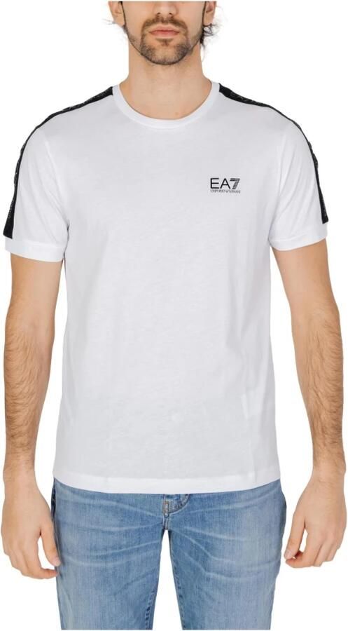 Emporio Armani EA7 Korte Mouw T-shirt met Logo Tape White Heren - Foto 3
