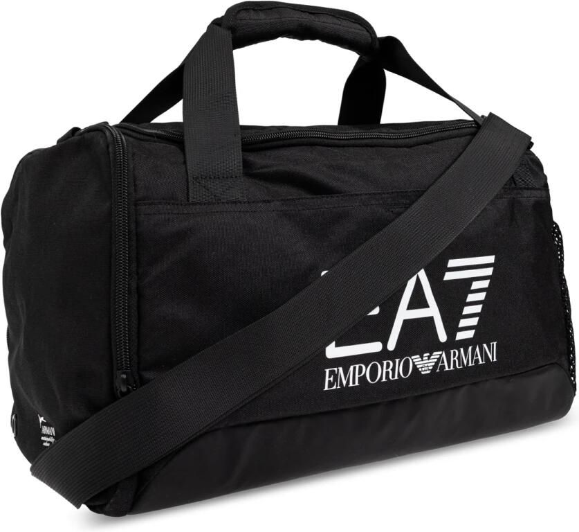 Emporio Armani EA7 Unisex Technische Stof Logo Tas Wit Black Unisex