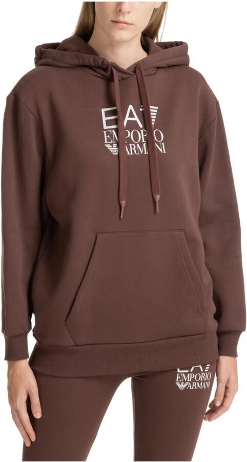 EA7 Emporio Armani Box Logo Oversized Hoodie Brown- Dames Brown - Foto 2