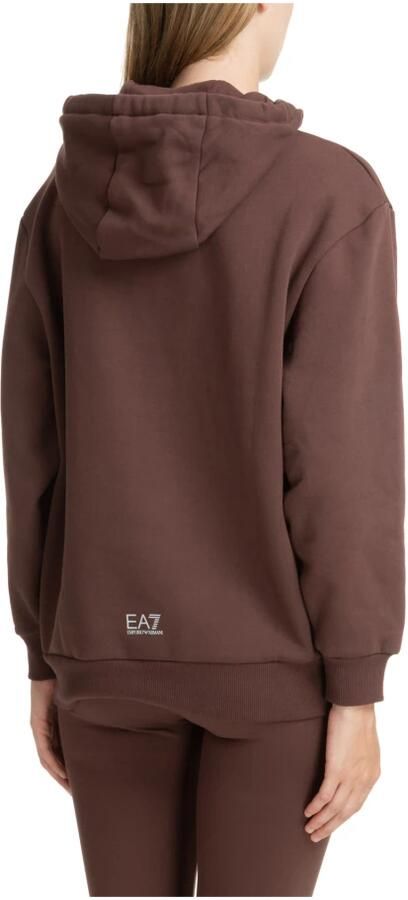 EA7 Emporio Armani Box Logo Oversized Hoodie Brown- Dames Brown - Foto 3