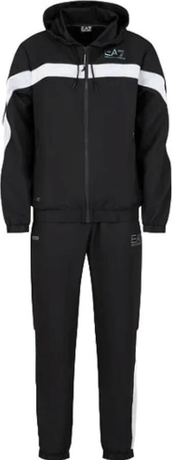 Emporio Armani EA7 Ventus Full Zip Hooded Tracksuit Black- Heren Black - Foto 6