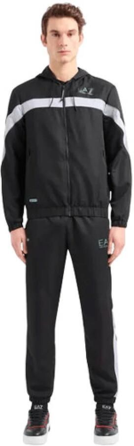 Emporio Armani EA7 Ventus Full Zip Hooded Tracksuit Black- Heren Black - Foto 4