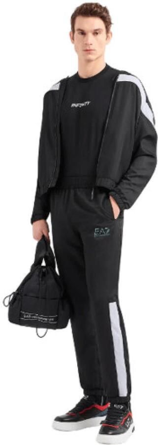 Emporio Armani EA7 Ventus Full Zip Hooded Tracksuit Black- Heren Black - Foto 3