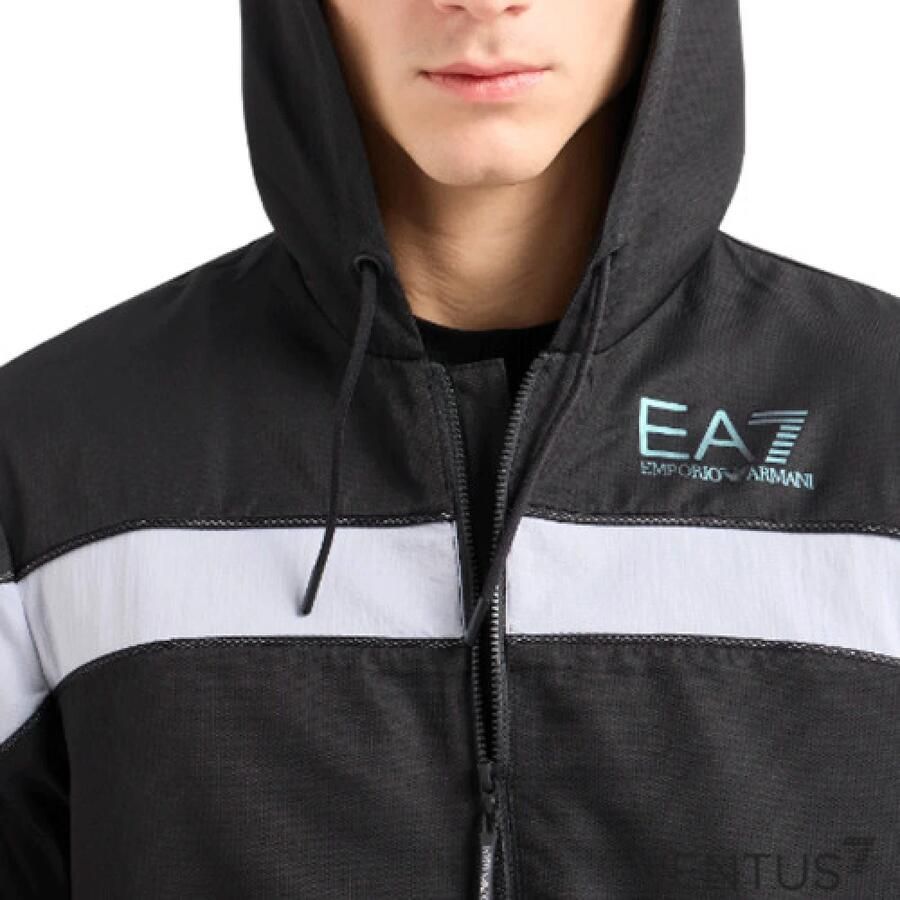 Emporio Armani EA7 Ventus Full Zip Hooded Tracksuit Black- Heren Black