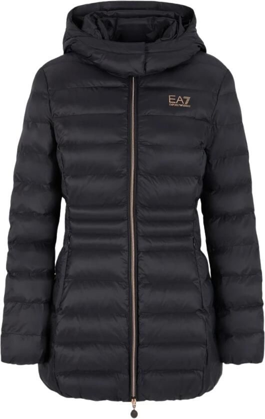 Emporio Armani EA7 Zwarte hoodie met Rosagold-logo Black Dames