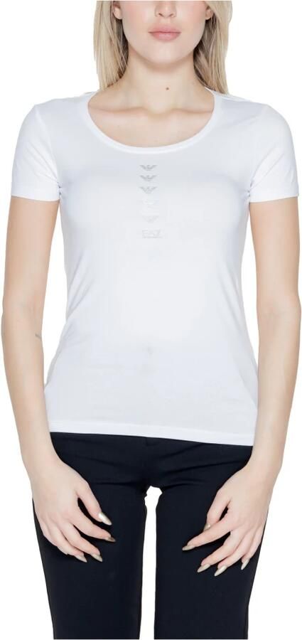 Emporio Armani EA7 Katoenmix Stretch T-shirt Damescollectie White Dames - Foto 4