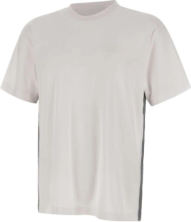 Emporio Armani EA7 Wit Katoenen T-shirt met Logo White Heren - Foto 3