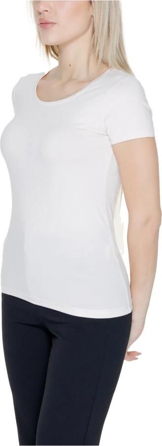 Emporio Armani EA7 Roze Katoenen T-shirt Lente Zomer Collectie White Dames - Foto 3