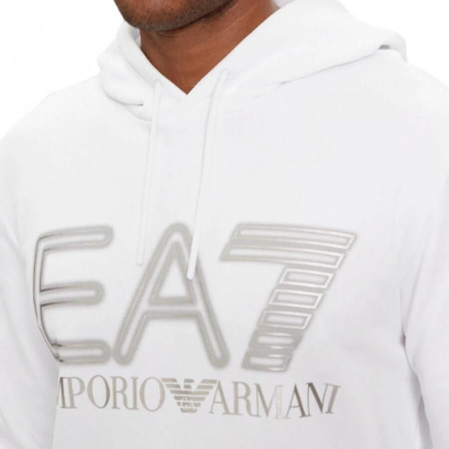 Emporio Armani EA7 Witte 3Dpm64 Pjsh2 Hoodie Sweatshirt White Heren