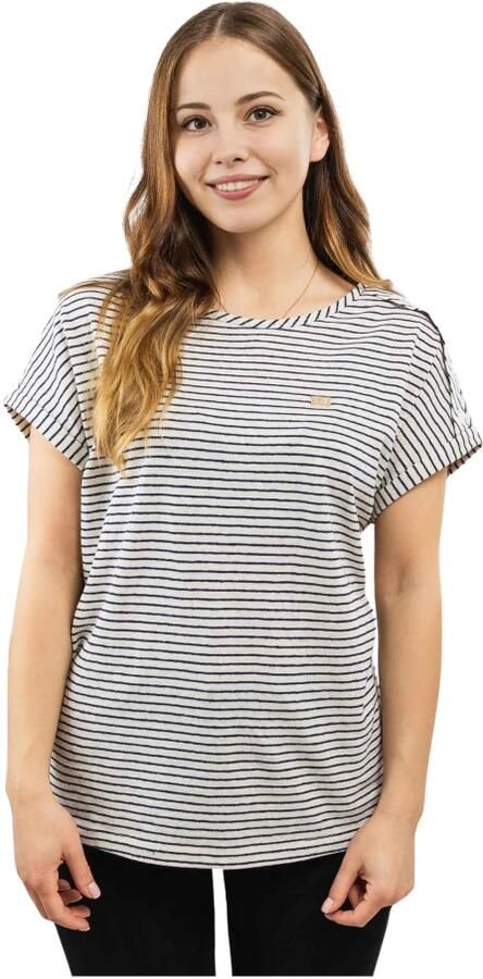 Emporio Armani EA7 Witte Katoenen Dames T-shirt Ronde Hals Blue Dames