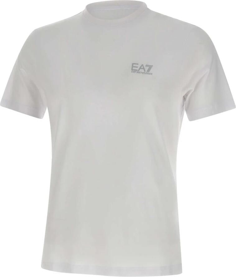 Emporio Armani EA7 Witte Katoenen T-shirt met Logo White Heren - Foto 4