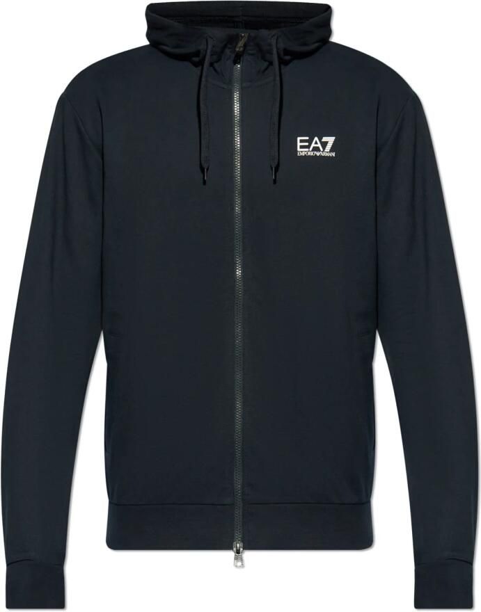 EA7 Emporio Armani Slim fit sweatjack met capuchon - Foto 6