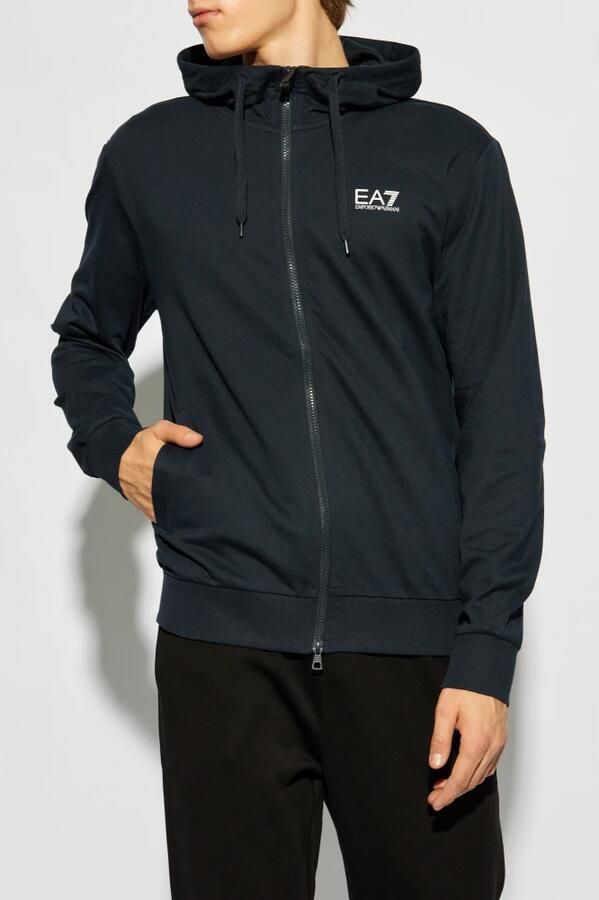 EA7 Emporio Armani Slim fit sweatjack met capuchon - Foto 4