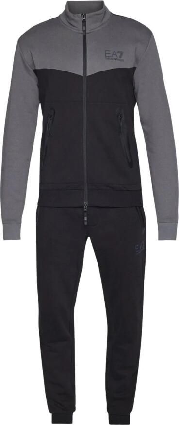 Emporio Armani EA7 Zwarte katoenen sweatsuit met comfortabele pasvorm Black Heren - Foto 6
