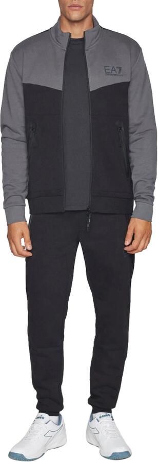 Emporio Armani EA7 Zwarte katoenen sweatsuit met comfortabele pasvorm Black Heren - Foto 5