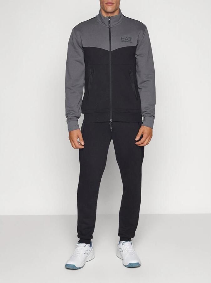 Emporio Armani EA7 Zwarte katoenen sweatsuit met comfortabele pasvorm Black Heren - Foto 4