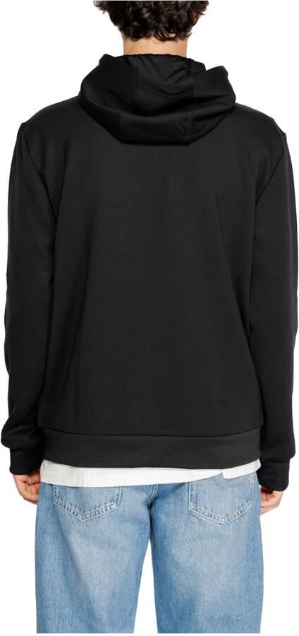 Emporio Armani EA7 Zwarte Hoodie met Rits voor Mannen Herfst Winter Black Heren