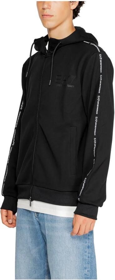 Emporio Armani EA7 Zwarte Hoodie met Rits voor Mannen Herfst Winter Black Heren - Foto 3