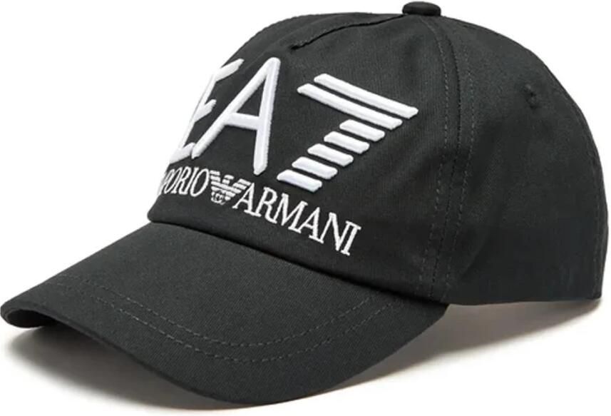 Emporio Armani EA7 Zwarte Katoenen Pet met Geborduurd Logo Black Heren - Foto 3