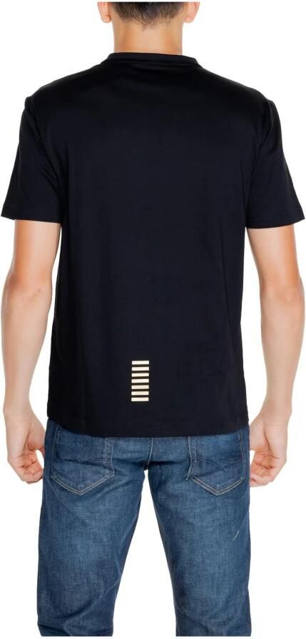 Emporio Armani EA7 Zwarte Katoenen T-shirt met Korte Mouwen Black Heren - Foto 3