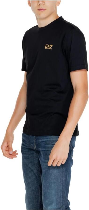 Emporio Armani EA7 Zwarte Katoenen T-shirt met Korte Mouwen Black Heren - Foto 4