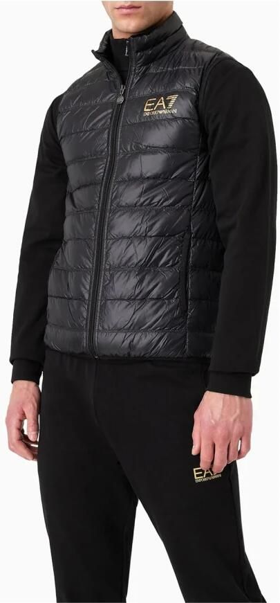 Emporio Armani EA7 Gedrukt Logo Donzen Vest voor Heren Black Heren - Foto 5